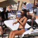 Metisha Schaefer in Black Bikini at the beach in Miami - 454 x 681