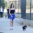 Rainey Qualley – Seen with her dog in Los Angeles - 454 x 451