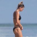 Danielle Knudson in Black Bikini on the beach in Tulum - 454 x 681