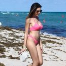 Jasmine Tosh in Pink Bikini at a beach in Miami - 454 x 681
