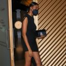 Ella Balinska – In a black tight mini dress exits the Clash de Cartier event in Los Angeles - 454 x 681
