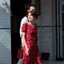 Keira Knightley and Adam Levine on Set