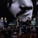 Musicians and inductees perform onstage with inductee Ringo Starr during the 30th Annual Rock And Roll Hall Of Fame Induction Ceremony at Public Hall on April 18, 2015 in Cleveland, Ohio. - 454 x 302