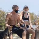 Miley Cyrus in Shorts and Sports Bra – Hiking with boyfriend Cody Simpson in Los Angeles