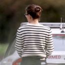 Jennifer Garner – Steps out in a striped cardigan in Brentwood