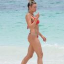 Amber Nichole Miller – In red bikini in Tulum Beach - 454 x 553