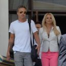 Britney Spears and her fiance Jason Trawick leaving their hotel in Miami Beach for more work on 