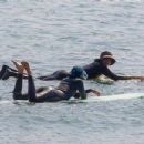 Leighton Meester – With Adam Brody surfing candids in Malibu - 454 x 302