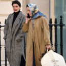 Melissa George – In long brown coat out with a friend in London’s Mayfair - 454 x 516