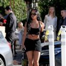 Karrueche Tran – In a black mini skirt leaving brunch at Cecconi’s in West Hollywood