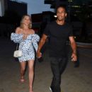 Helen Flanagan – Night out in floral dress on date night in Manchester - 454 x 593