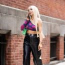 Ava Max – In leather black pants out in Tribeca in New York City - 454 x 681