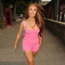 Demi Jones – In pink mini dress attend Its a Barbie Party in London - 454 x 673
