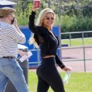 Christine McGuinness – With Olivia Attwood – Filming TV Show ‘The Games’ in London - 454 x 681