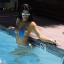Suelyn Medeiros in Blue Bikini at luxury hotel in Los Angeles - 454 x 495