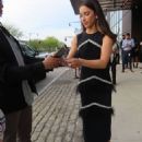 Aly Raisman – In black dress arrives at the Glasshouse in New York - 454 x 580