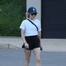 Lucy Hale – In a black shorts heads out for a hike in Los Angeles