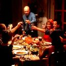 Patriarch Martin (Hector Elizondo) makes an announcement to his dinner guests (counter-clockwise from left) April (Marisabel Garcia), Yolanda (Constance Marie), Andy (Nikolai Kinski), Maribel (Tamara Mello), Carmen (Jacqueline Obradors), Leticia (Elizabet