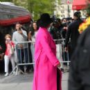 Kris Jenner – In a hot pink trench coat out in New York - 454 x 681