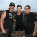Duff McKagan and Steve Jones attend the Cycle For Heroes benefit at the Santa Monica Pier on September 11, 2012 in Santa Monica, California