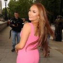 Demi Jones – In pink mini dress attend Its a Barbie Party in London - 454 x 601