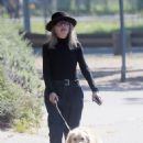 Diane Keaton – Out for a dog walk in Los Angeles