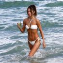 Jocelyn Chew – In white bikini on the beach in Miami - 454 x 361