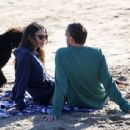 Jordana Brewster &#8211; With husband Mason Morfit on the beach in Santa Barbara