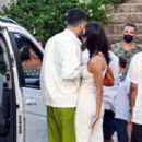 Kendall Jenner – In a white tight dress during lunch at Porto Cervo in Sardinia