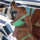Cristina Marino in Green Bikini on the beach in Miami - 454 x 654