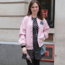 Sophie Ellis Bextor – In a polka dot mini dress and a pink bomber jacket posing at BBC Radio 2 - 454 x 686