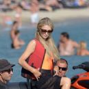 Paris Hilton on the beach in Mykonos