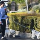 Lucy Hale – Walking her two dogs Elvis and Ethel in Hollywood Hills