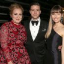 Adele, Justin Timberlake and Jessica Biel - The 55th Annual Grammy Awards - Backstage (2013)