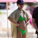 Montana Brown – In green bikini in Barbados - 454 x 833