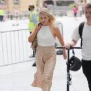 Mollie King  – In bronze skirt stepping out at the BBC studios in London - 454 x 629