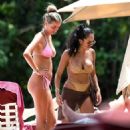 Arianna Ajtar – In a gold bikini with a brown sarong in Bridgetown - 454 x 618