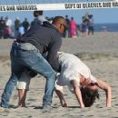 Katie Holmes and Jamie Foxx on the beach in Los Angeles