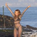 Rita Ora – recording her new music video on the beach In Malibu