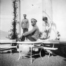 Tsar Nicholas II, Olga Nikolaevna, and Vorontsov-Dashkov “Sasha” at the arbor in Oreanda, Crimea 3rd May 1914