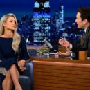 Paris Hilton wore a deep blue dress at Tonight Show Starring Jimmy Fallon - 454 x 302