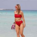 Grace Levy in Red Bikini on the beach in Tulum - 454 x 595