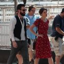Keira Knightley and Adam Levine on Set