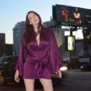 Maitland Ward – Posing at billboard for ‘MUSE’ film on Highland Ave in Hollywood - 454 x 301
