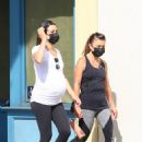 Lea Michele – Shows baby bump while walk with mother Edith in Santa Monica