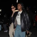 Hailey Bieber – With Justine Skye at the Lakers game at the Crypto.com Arena in LA