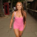 Demi Jones – In pink mini dress attend Its a Barbie Party in London - 454 x 656