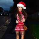 Katie Price – Pictured in her Christmas outfit in London