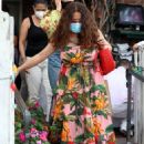 Salma Hayek – Wearing a maxi floral summer dress while leaving the Ivy in Beverly Hills