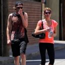 Ashley Greene and Jamie Campbell Bower were all smiles as they left a workout together in in Los Angeles, August 8